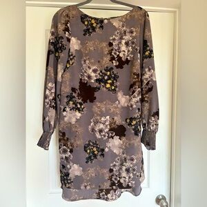 EUC Luxe Apothetique Floral Print Long Sleeve Mini Dress in Size Large